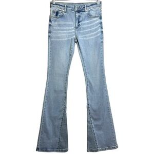 SER.O.YA Demi Mid Rise Flare Leg Denim Blue Jeans Retro 26